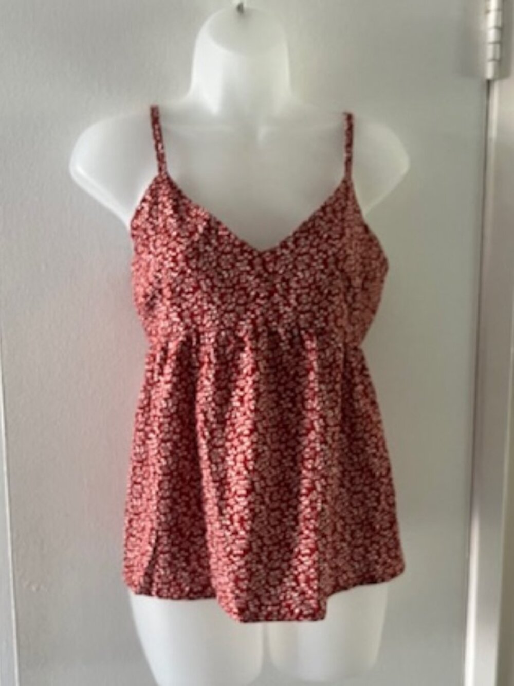 Pretty Dark Red/Brown Flared Floral Top